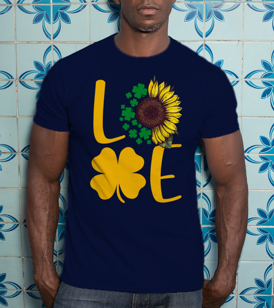 Love Sunflower Four-Leaf Clover T-Shirt