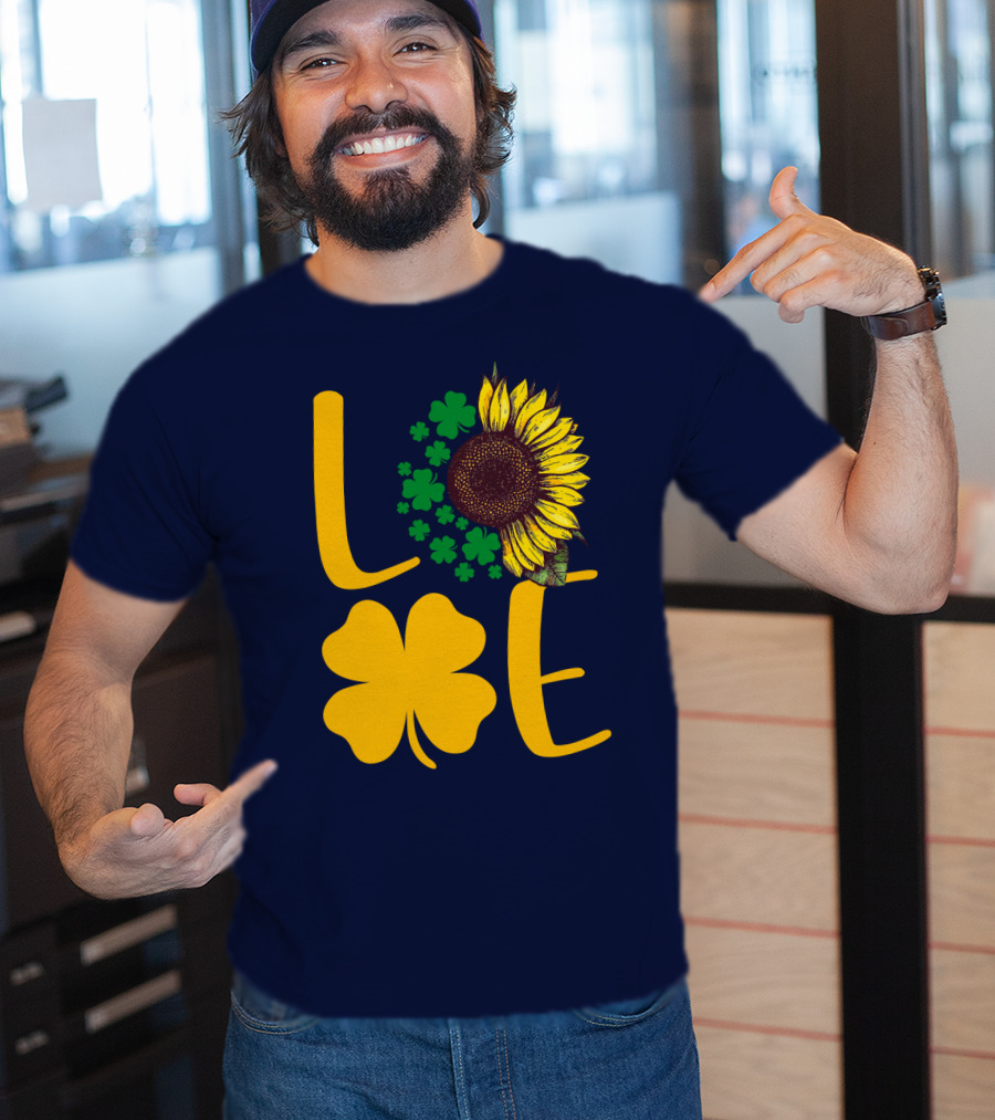 Love Sunflower Four-Leaf Clover T-Shirt
