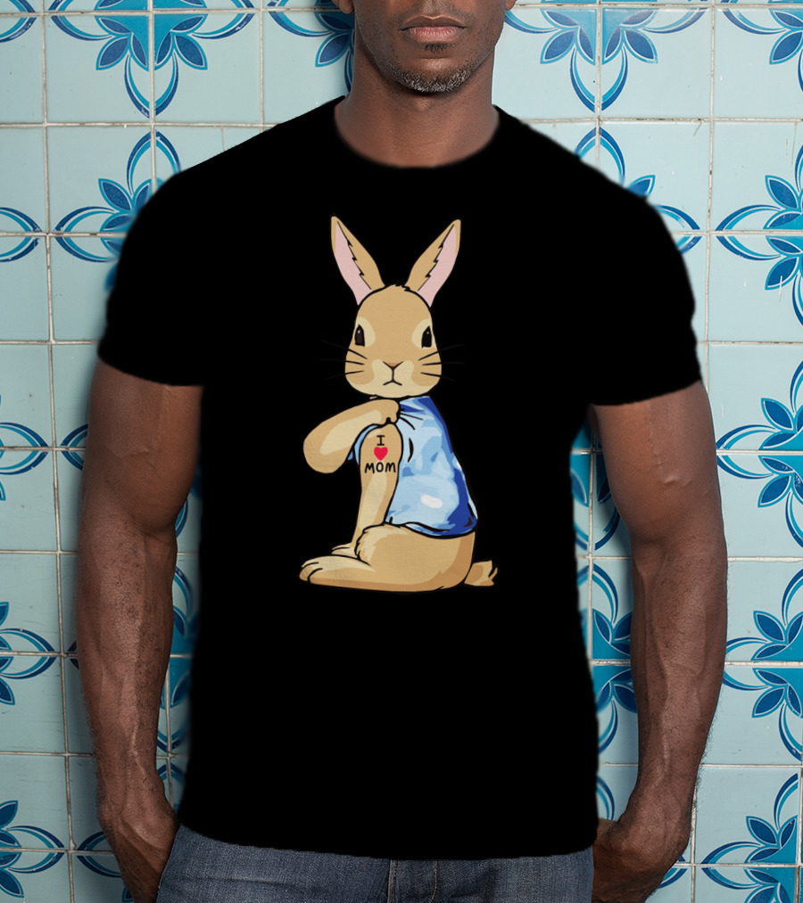 Bunny Rabbit I Love Mom Tattoo T-Shirt