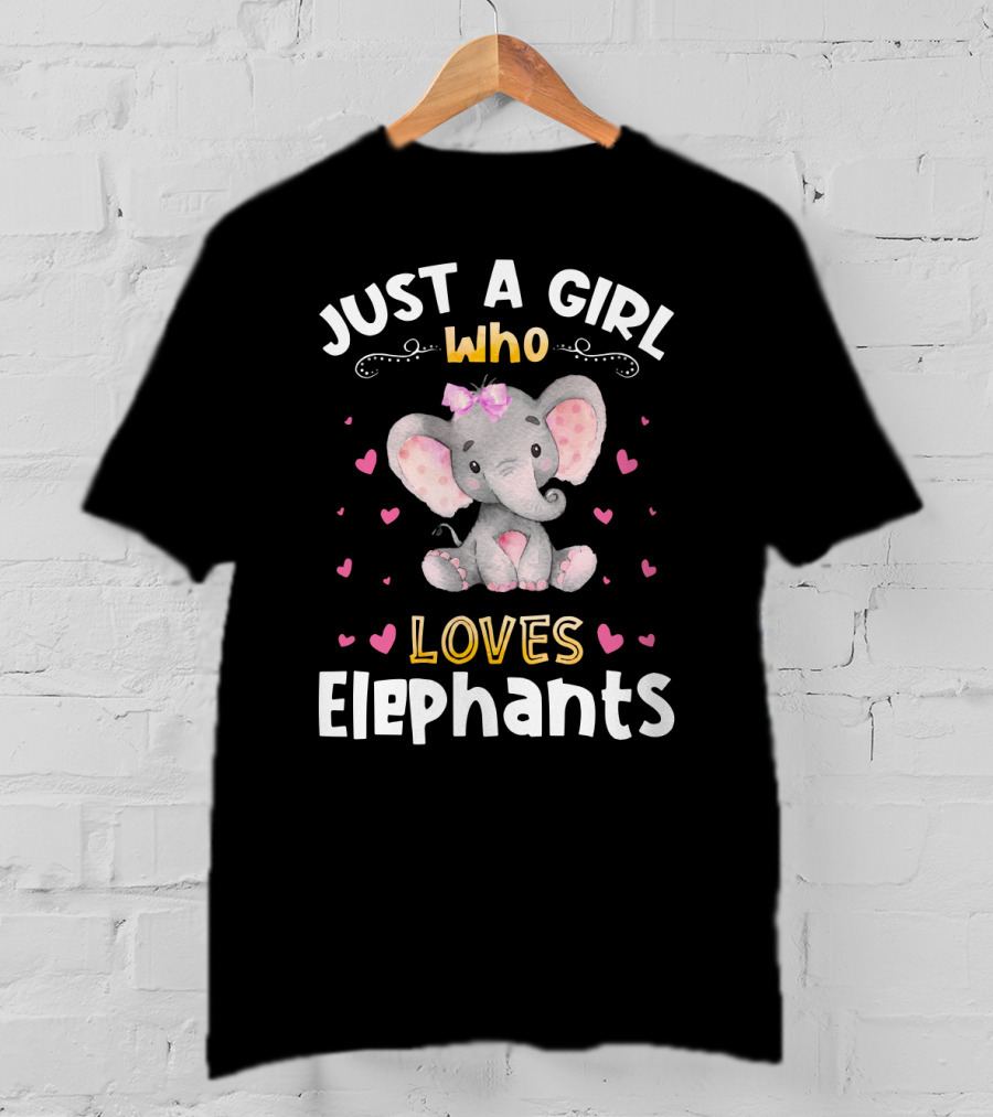 Just A Girl Who Loves Elephants Cute Heart T-Shirt