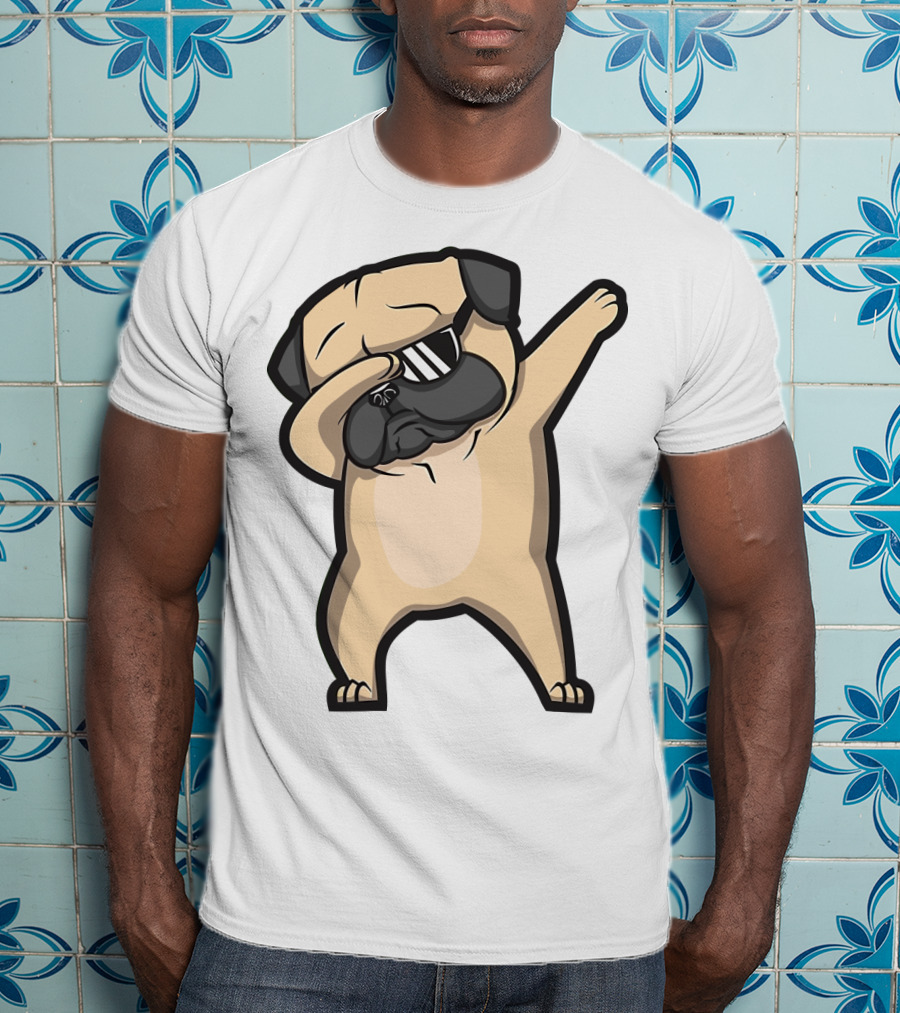 Bull Dog Dabbing Pug With Black Shades T-Shirt
