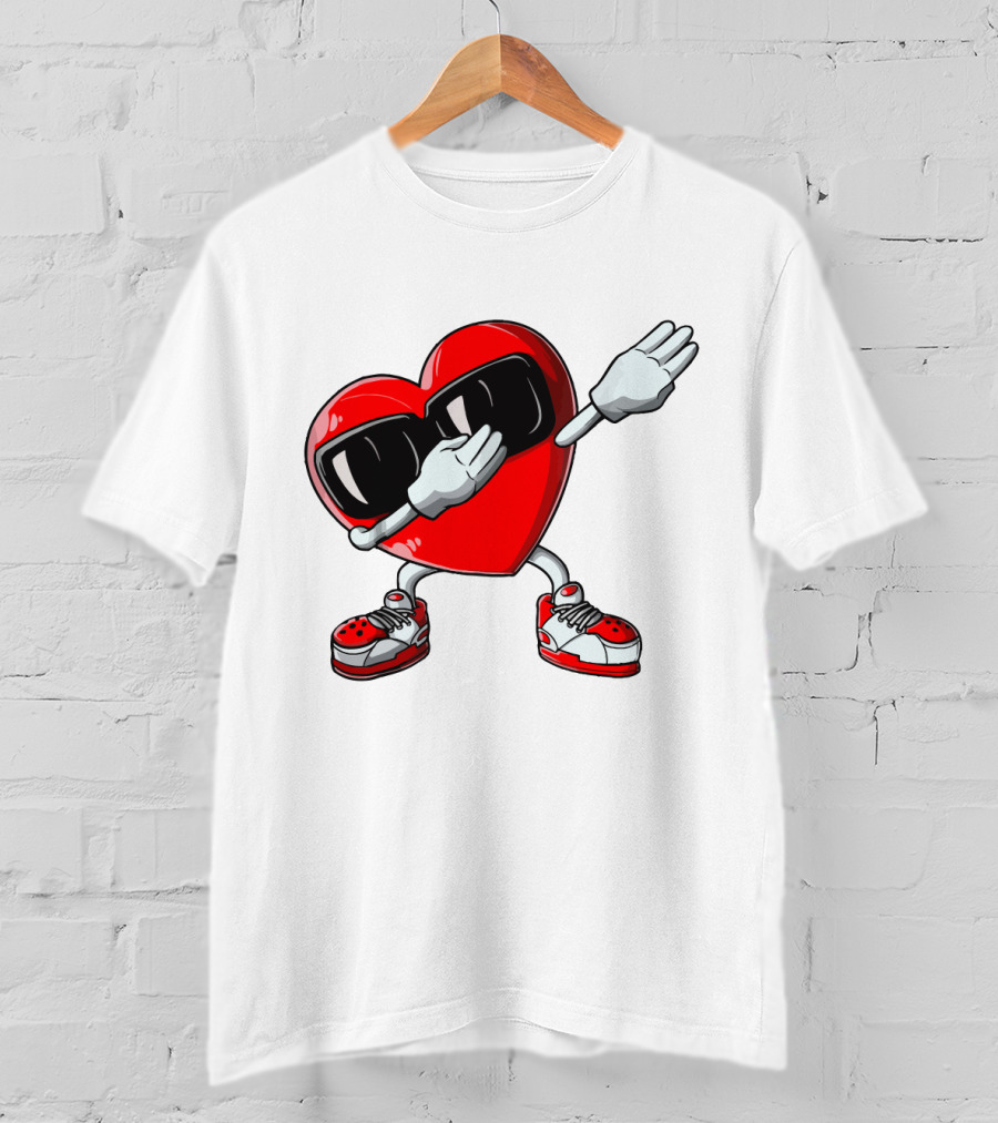 Heart Dabbing With Sunglasses And Sneakers T-Shirt