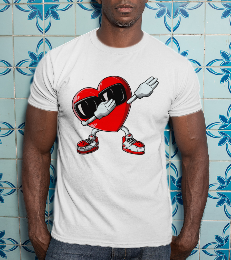 Heart Dabbing With Sunglasses And Sneakers T-Shirt