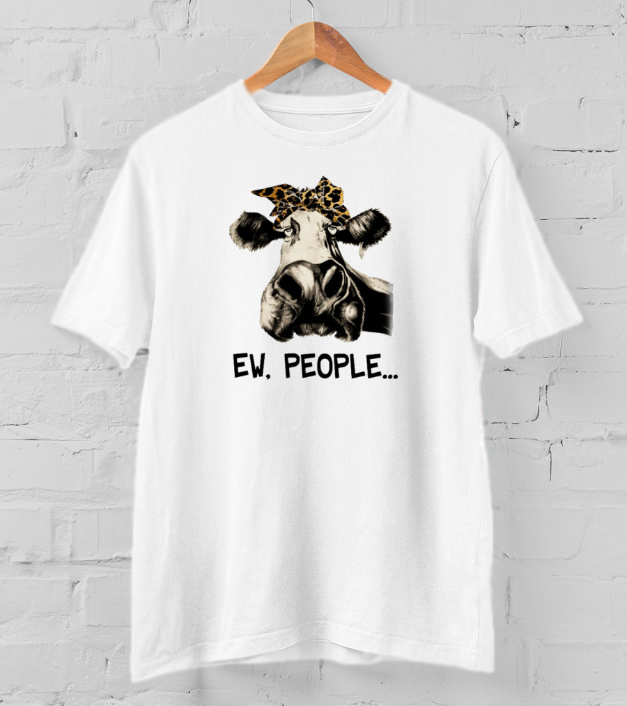 Ew People Leopard Print Bandana Cow T-Shirt