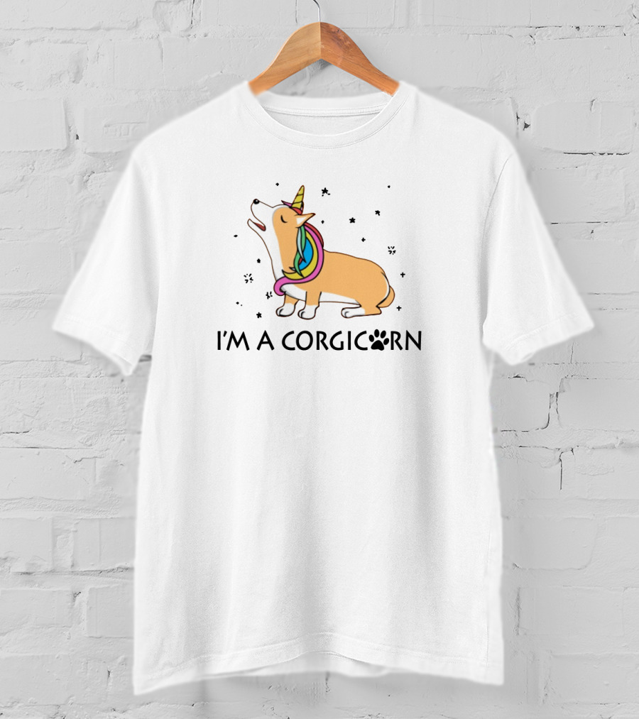 I'm A Corgicorn Unicorn Dog With Rainbow Mane And Sparkles T-Shirt