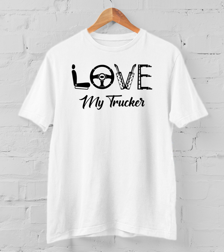 LOVE Steering Wheel Exhaust My Trucker T-Shirt