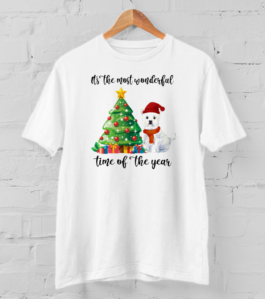 It's The Most Wonderful Time Of The Year Christmas Tree And Dog T-Shirt