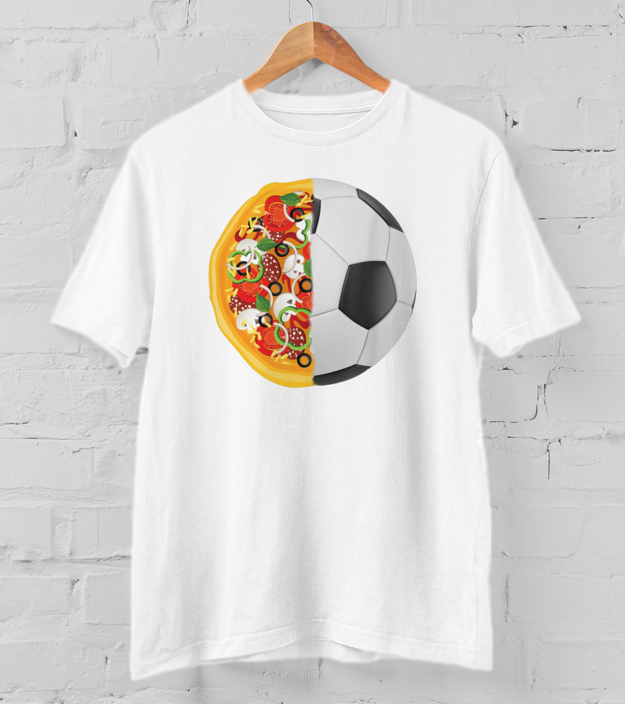 Soccer Ball Half Pizza Toppings Fusion T-Shirt