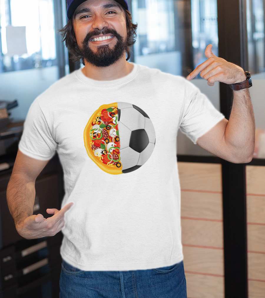 Soccer Ball Half Pizza Toppings Fusion T-Shirt