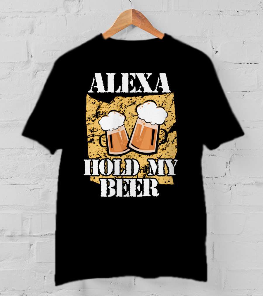 ALEXA HOLD MY BEER Two Beer Mugs Iconic T-Shirt