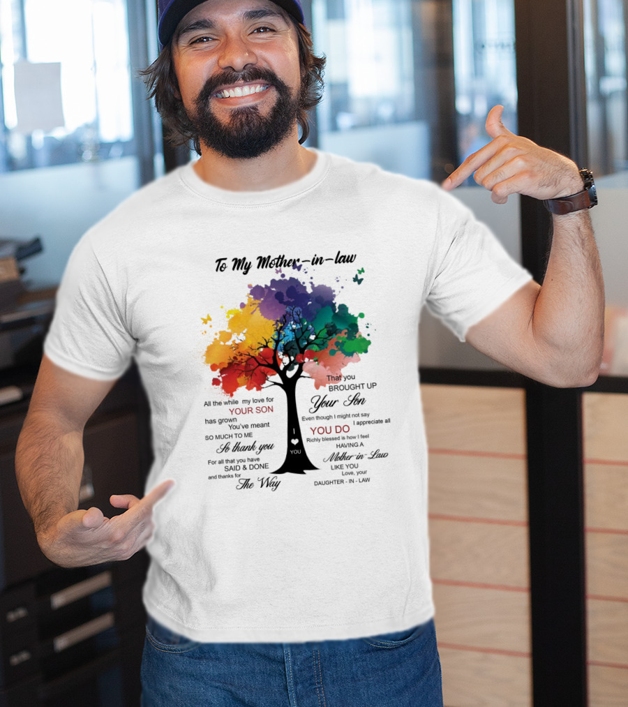 To My Mother-in-Law Mother’s Day Birthday Gift Idea From Daughter-in-Law Richly Blessed Colorful Tree T-Shirt