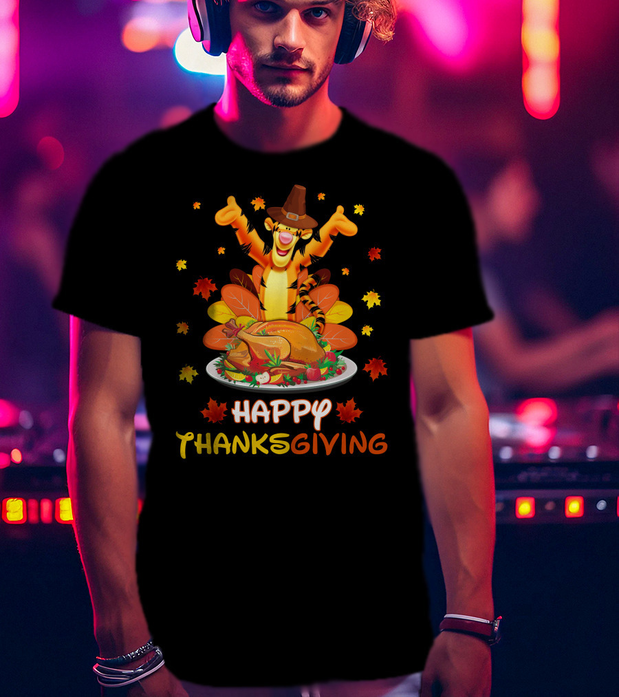 Tigger Happy Thanksgiving Turkey Feast T-Shirt