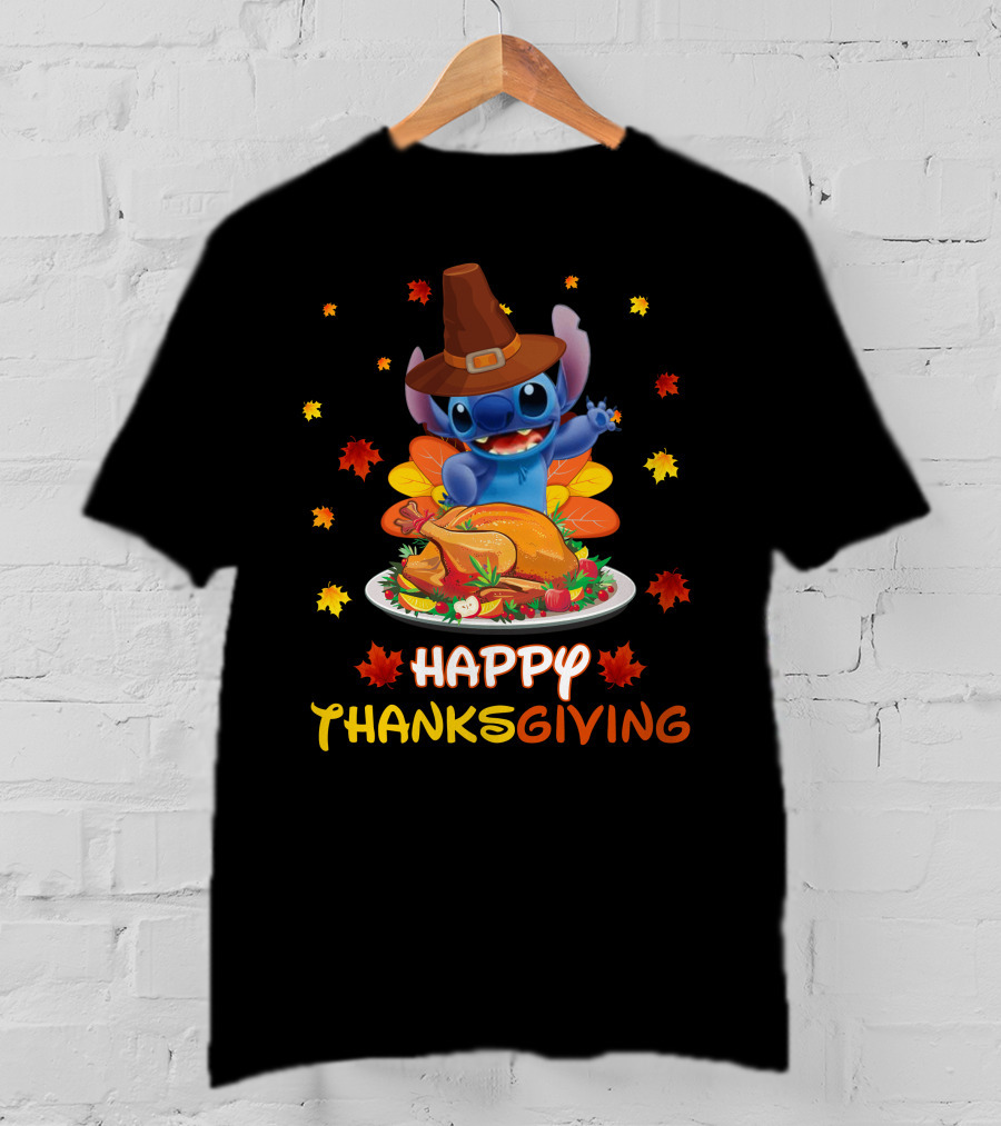 Happy Thanksgiving Stitch Turkey Feast T-Shirt