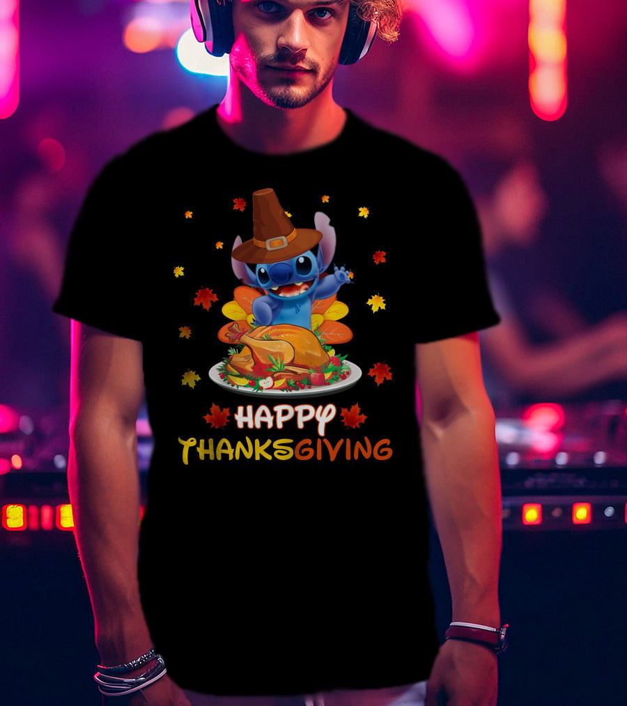Happy Thanksgiving Stitch Turkey Feast T-Shirt