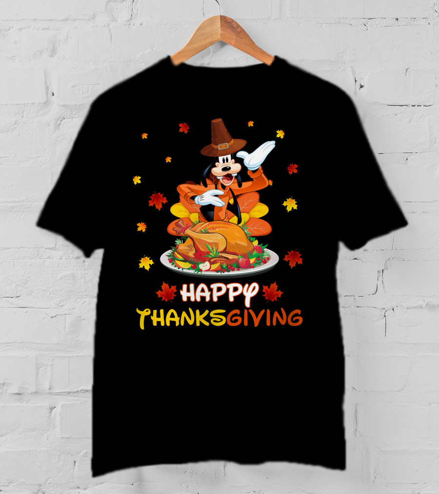 Happy Thanksgiving Goofy Pilgrim Turkey Feast T-Shirt