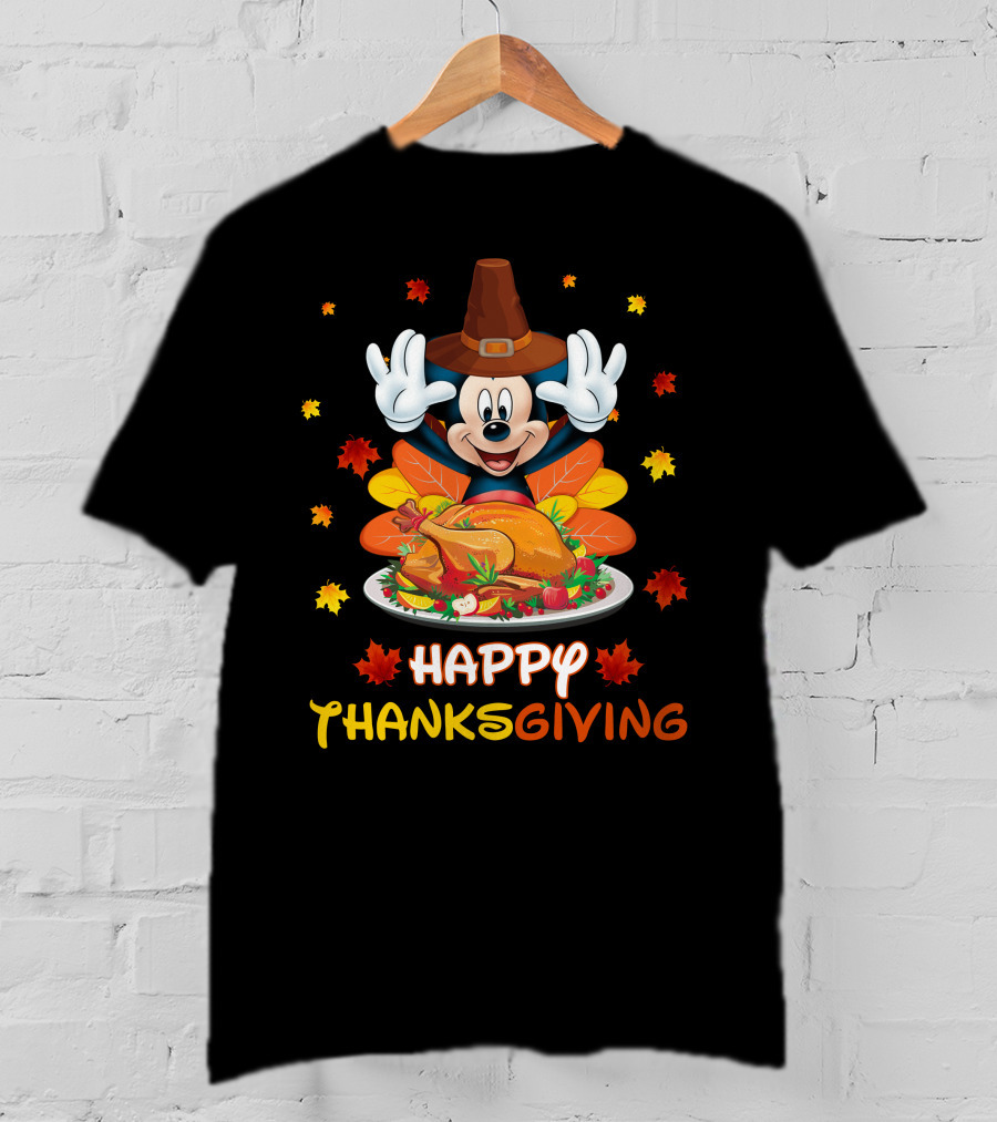 Happy Thanksgiving Mickey Turkey Feast T-Shirt
