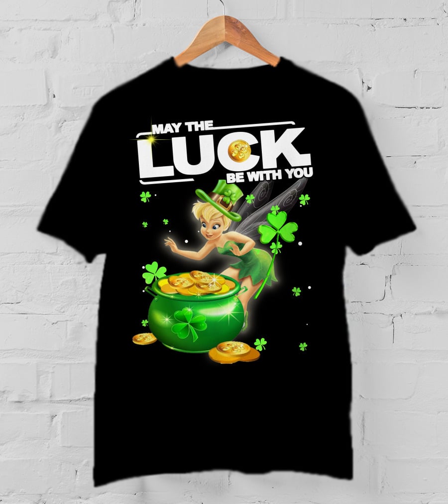 May The Luck Be With You Tinkerbell Coins Green T-Shirt