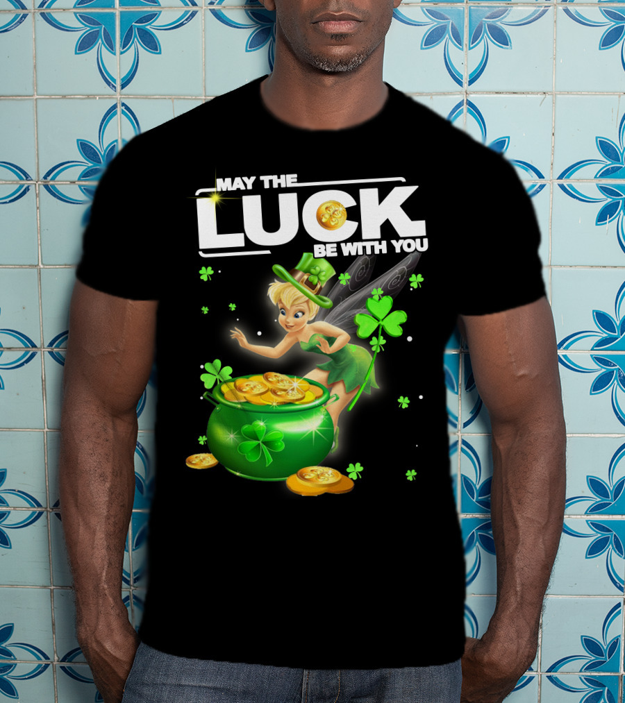 May The Luck Be With You Tinkerbell Coins Green T-Shirt