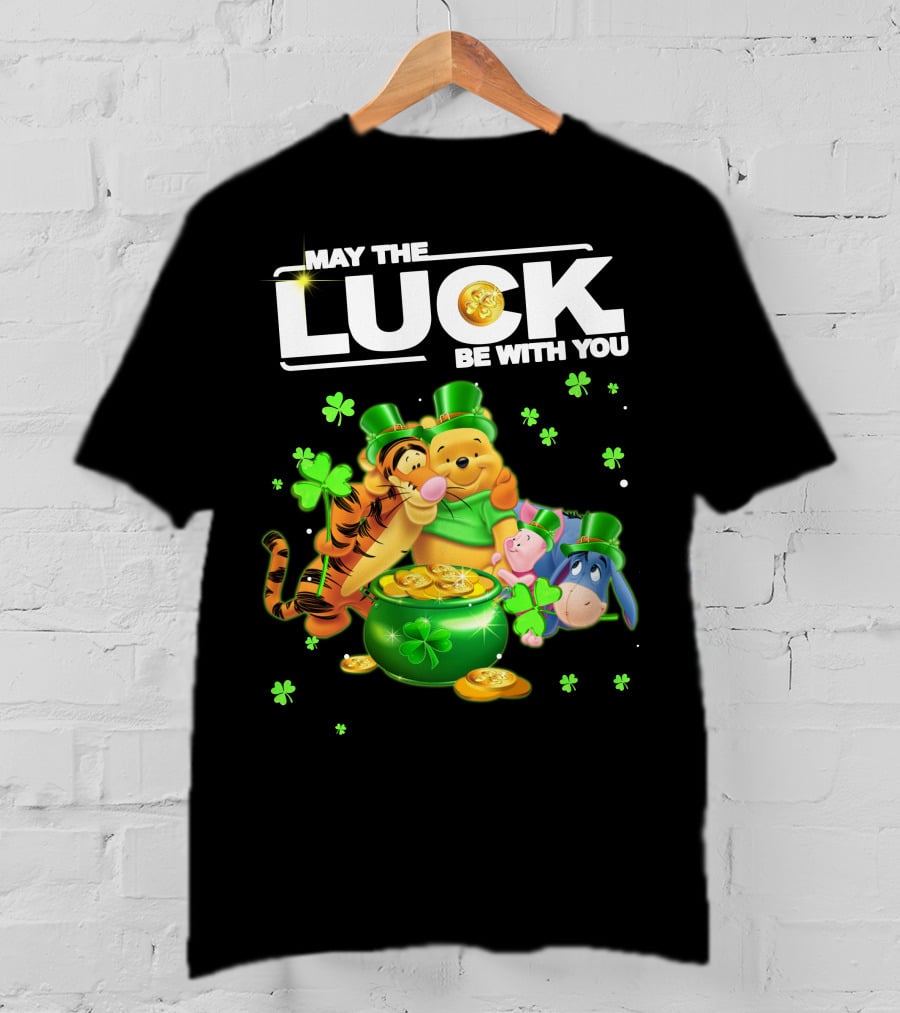 May The Luck Be With You Winnie The Pooh And Friends St. Patrick's Day T-Shirt