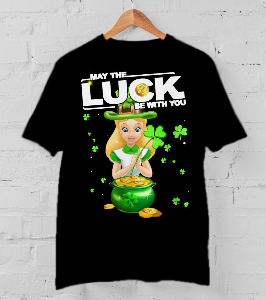 May The Luck Be With You Alice Shamrock Coins T-Shirt