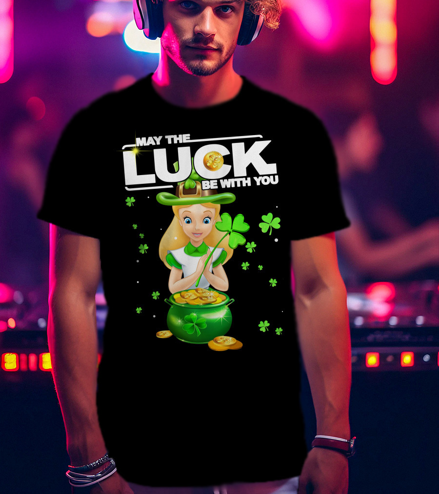 May The Luck Be With You Alice Shamrock Coins T-Shirt