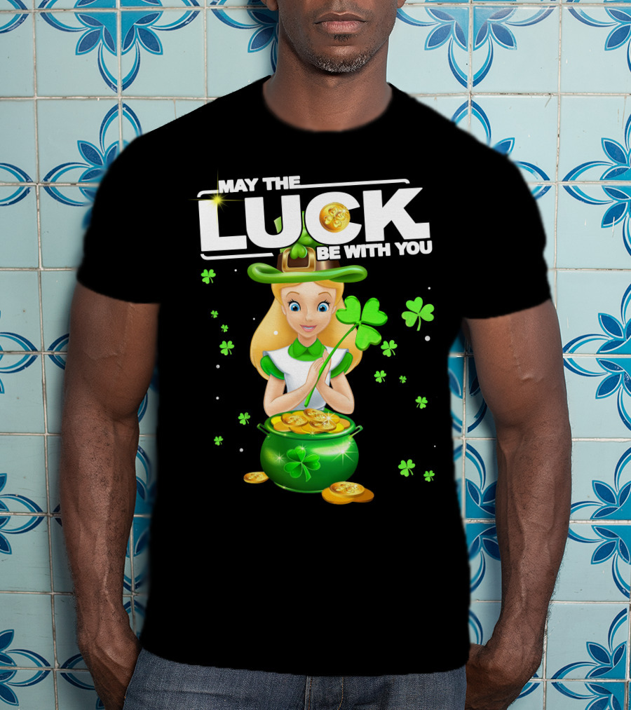 May The Luck Be With You Alice Shamrock Coins T-Shirt