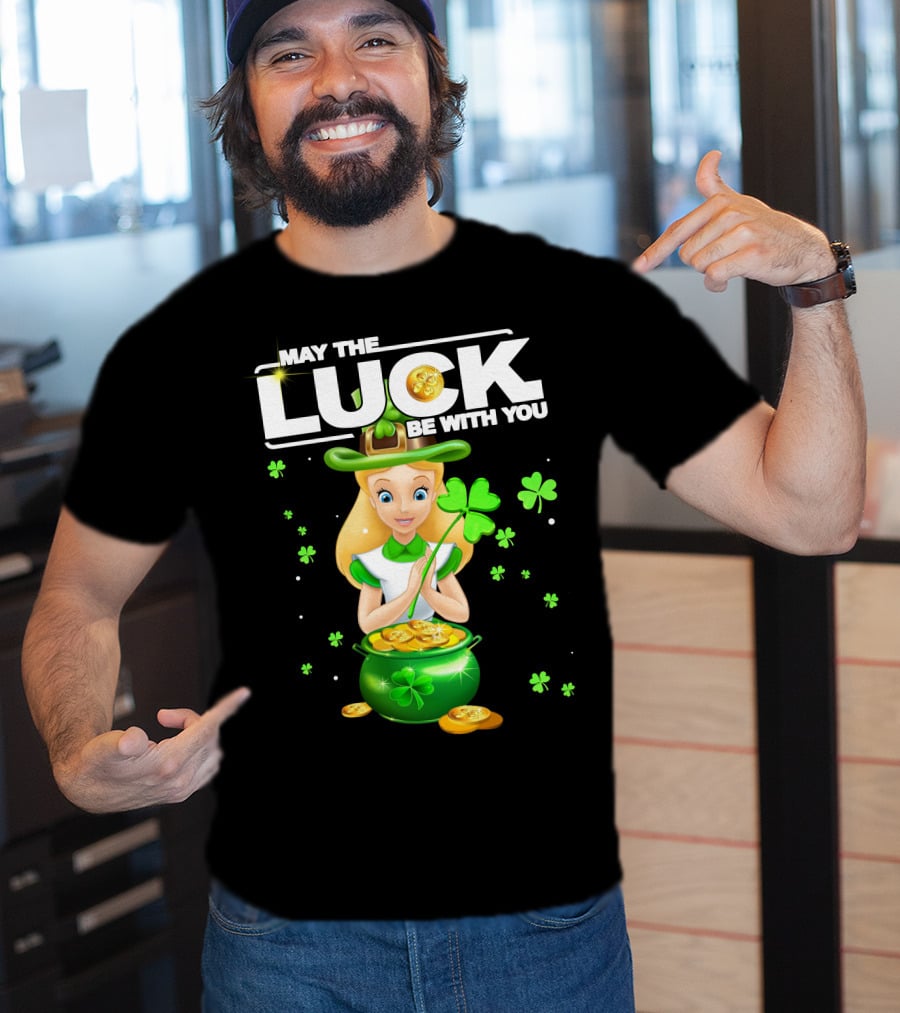 May The Luck Be With You Alice Shamrock Coins T-Shirt