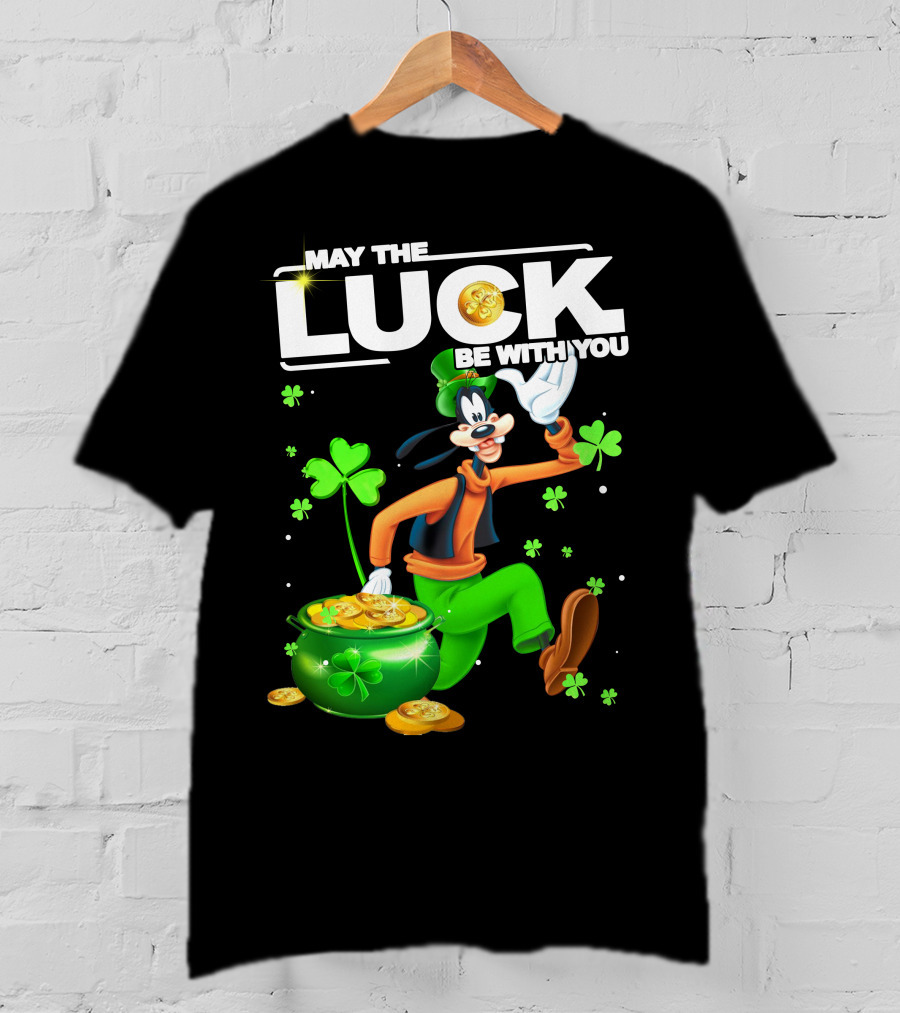 Goofy May The Luck Be With You Coins And Clovers T-Shirt