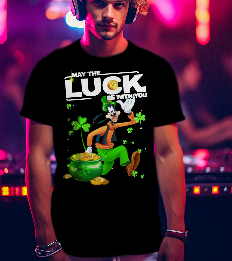 Goofy May The Luck Be With You Coins And Clovers T-Shirt