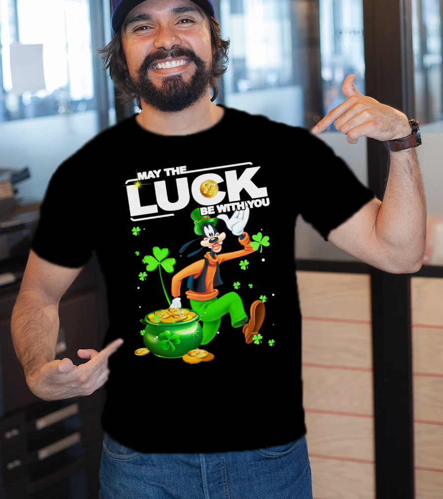 Goofy May The Luck Be With You Coins And Clovers T-Shirt