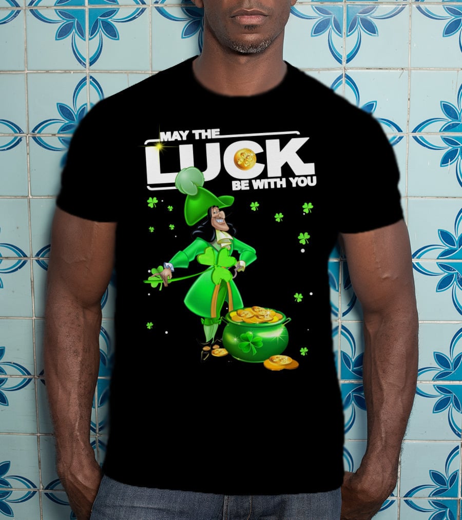 May The Luck Be With You Hook Luck Captain Green Coins Shamrock Pot T-Shirt