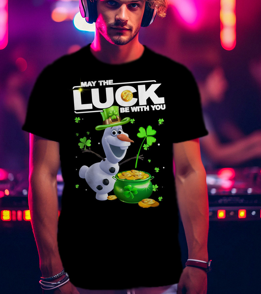 May The Luck Be With You Olaf Coins And Clovers T-Shirt