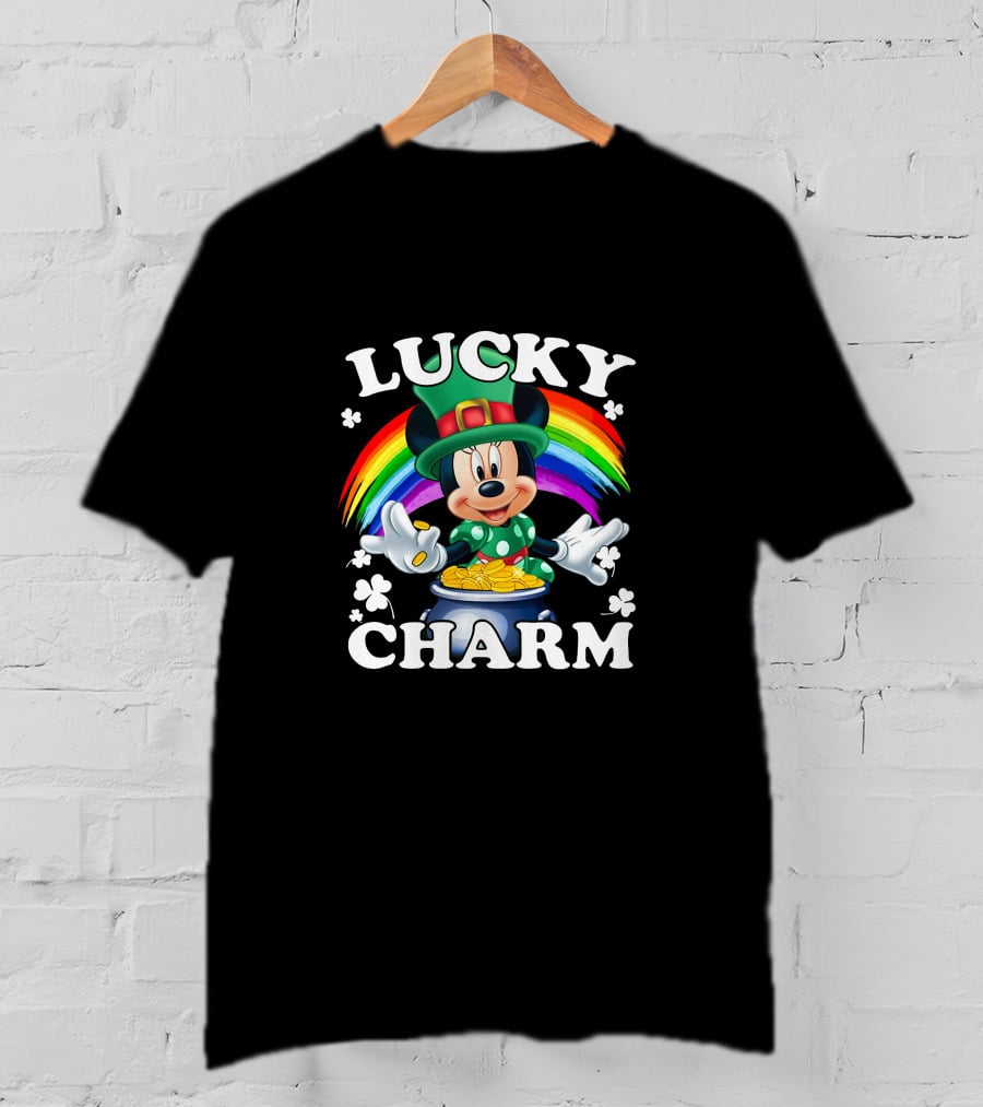 Lucky Charm Minnie Mouse Rainbow Pot Of Gold T-Shirt