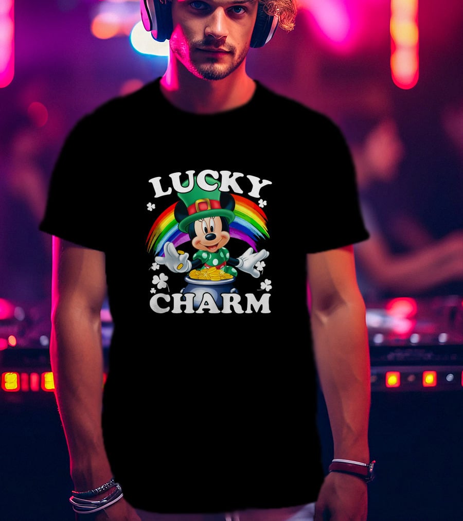 Lucky Charm Minnie Mouse Rainbow Pot Of Gold T-Shirt