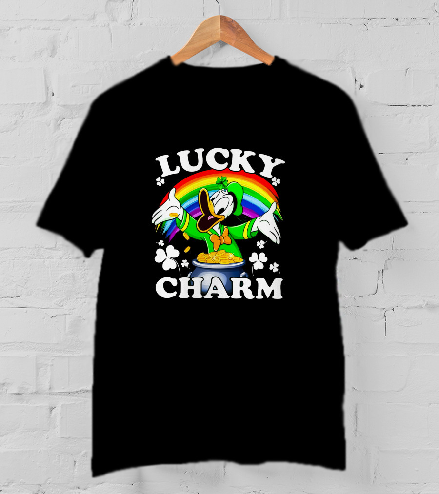 LUCKY CHARM Rainbow Donald Duck Pot Of Gold T-Shirt