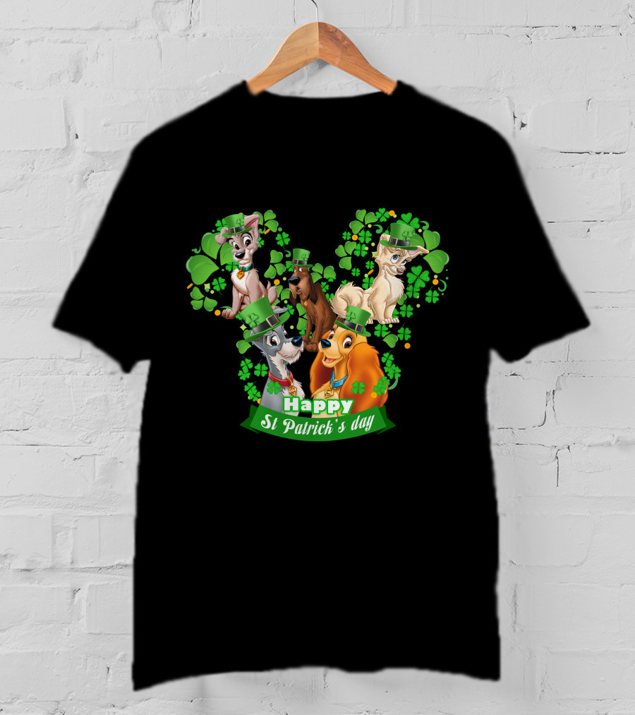 Lady And Tramp Happy St Patrick's Day T-Shirt