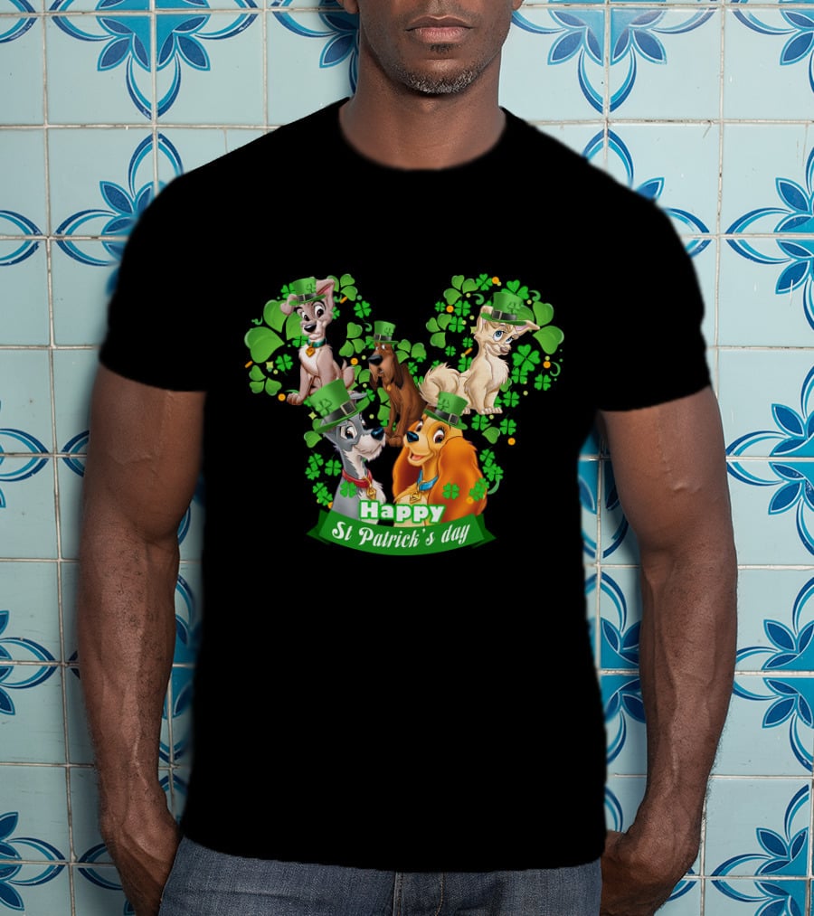 Lady And Tramp Happy St Patrick's Day T-Shirt