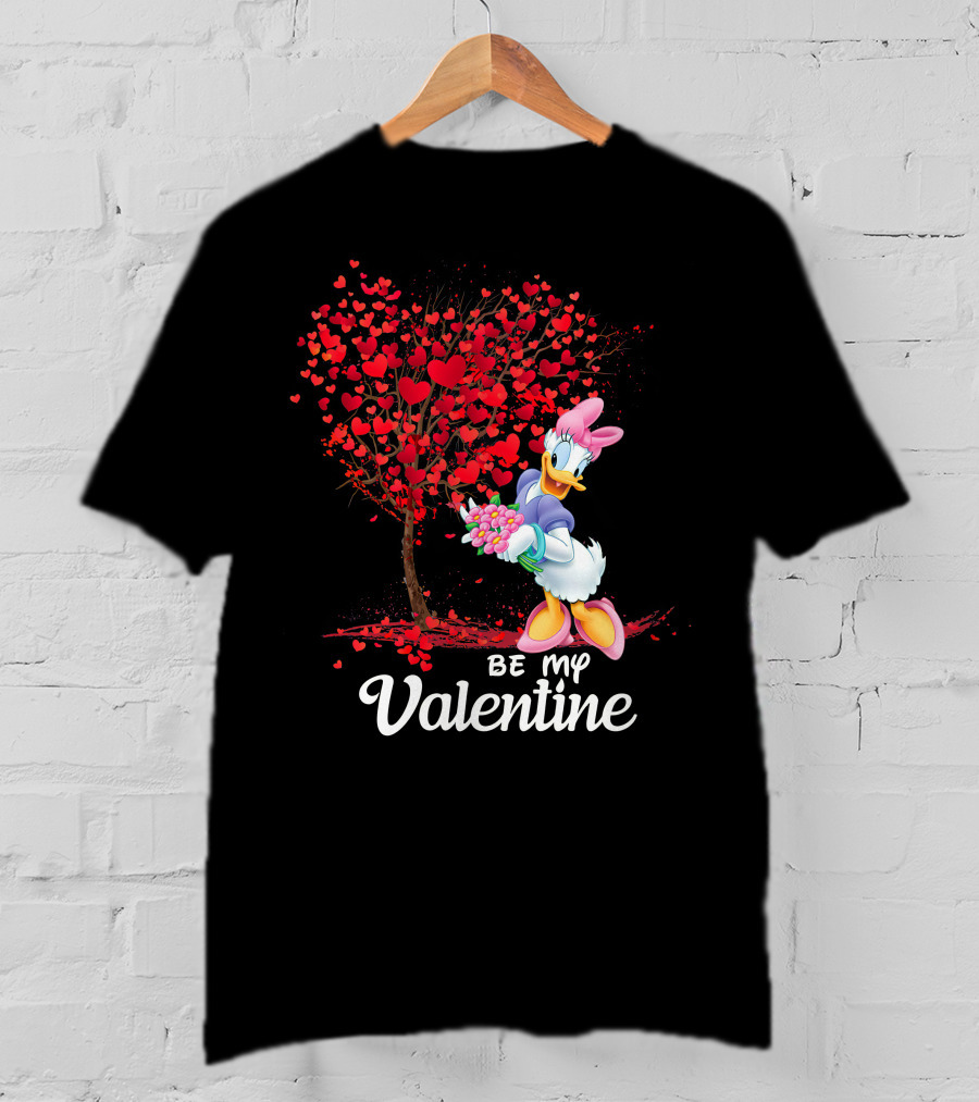 Be My Valentine Daisy Duck Hearts Tree T-Shirt