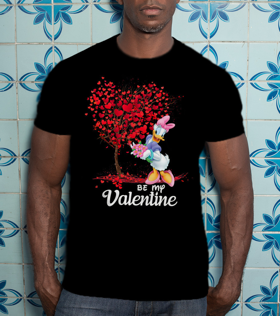 Be My Valentine Daisy Duck Hearts Tree T-Shirt