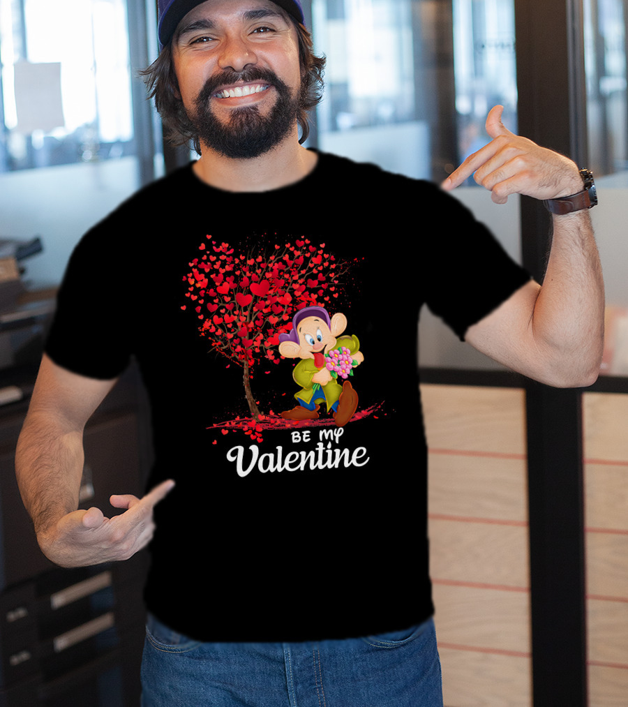 Be My Valentine Dopey Hearts Tree Bouquet T-Shirt