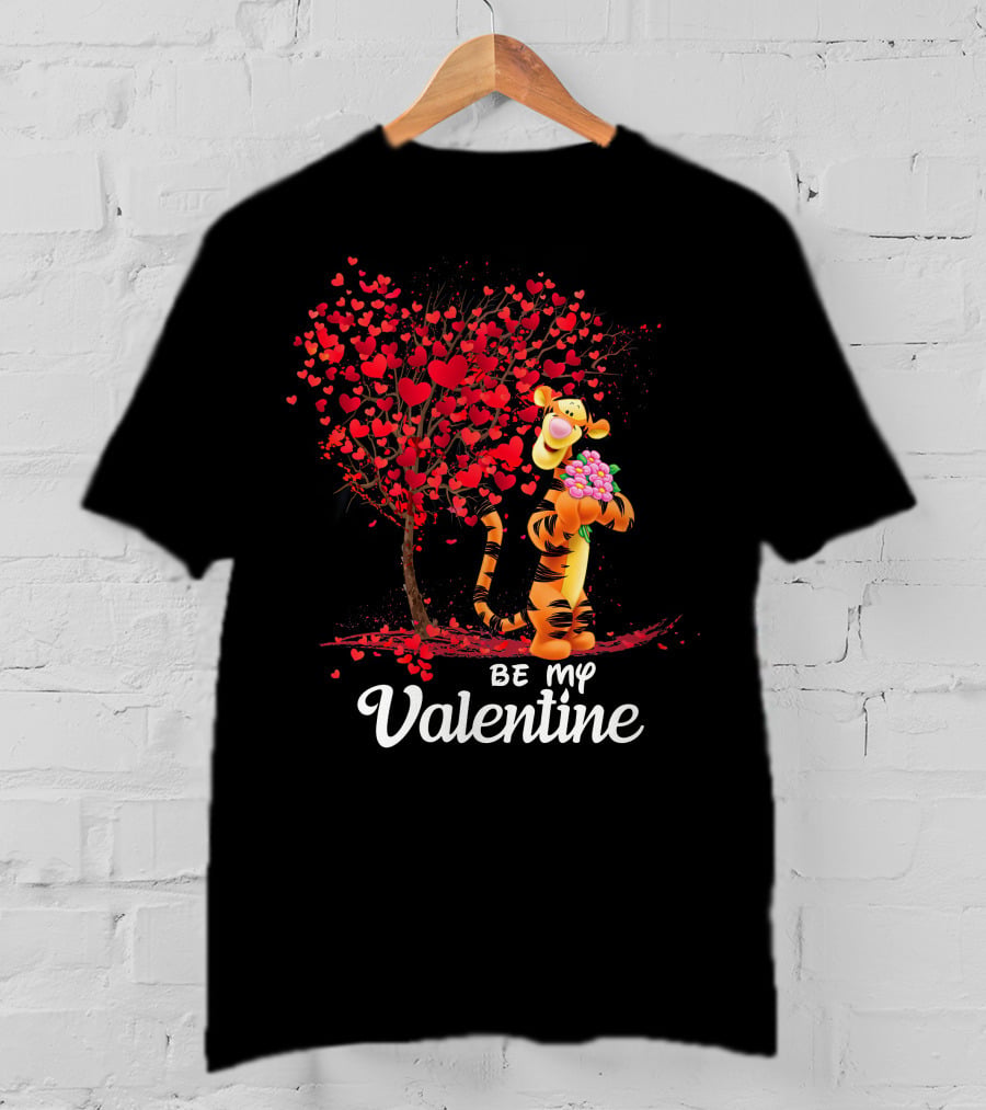Be My Valentine Tiger Hearts Bouquet T-Shirt