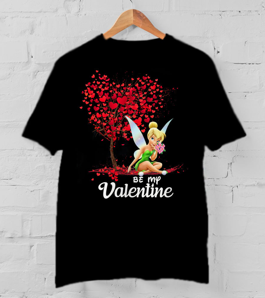 Be My Valentine Tinkerbell Hearts Tree T-Shirt