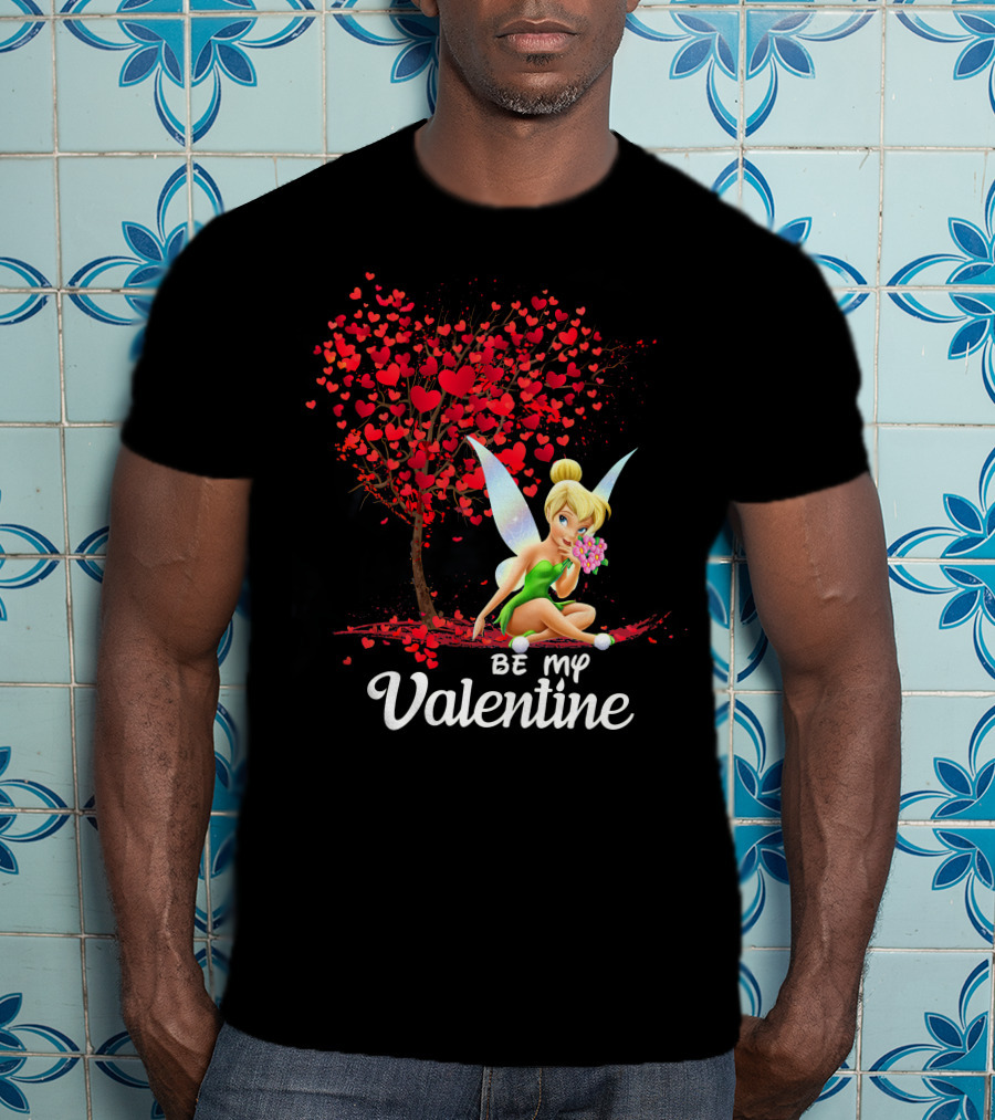 Be My Valentine Tinkerbell Hearts Tree T-Shirt