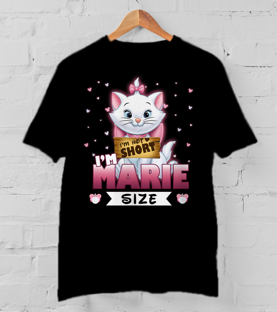 I'm Not Short I'm Marie Size Cat With Heart Background T-Shirt