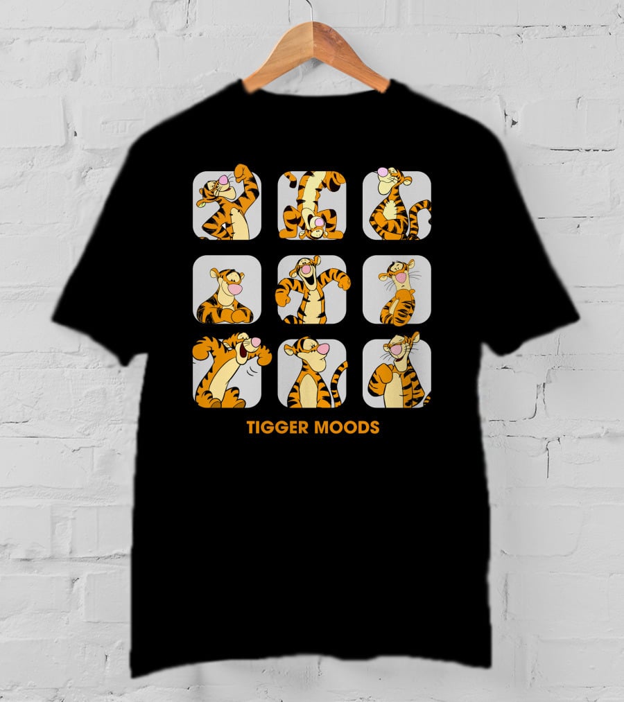 Tigger Moods Expressions Cartoon Character Blocks T-Shirt