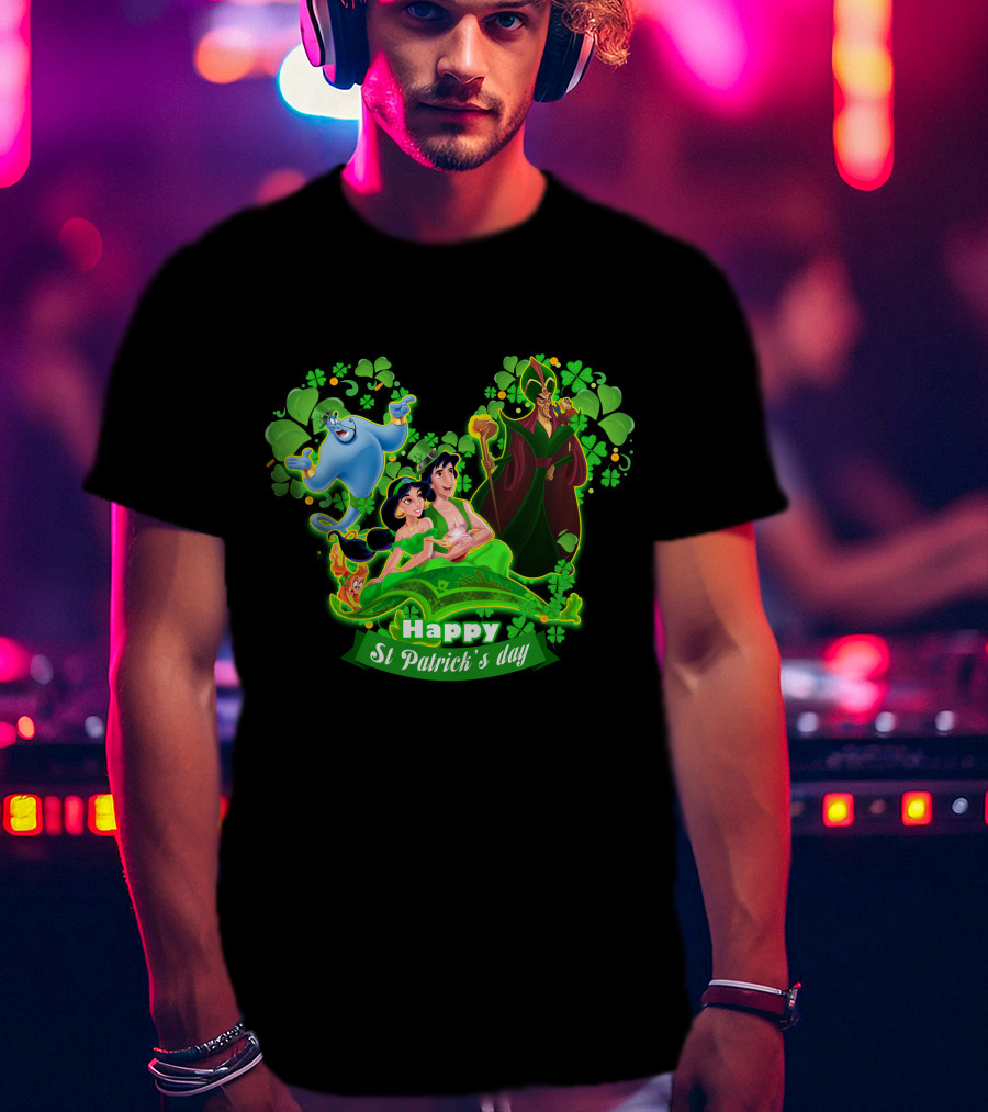 Happy St Patrick's Day Aladdin Jasmine Genie Jafar T-Shirt