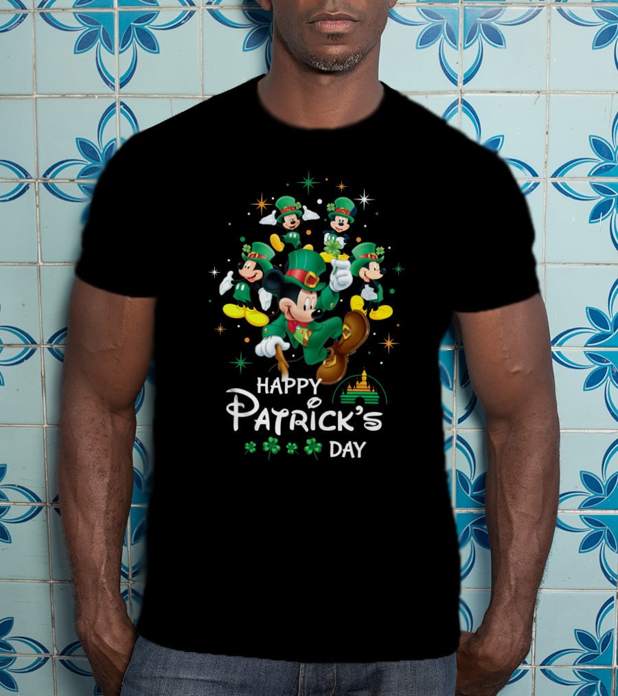 Happy Patrick's Day Mickey Mouse Clover Festivities T-Shirt