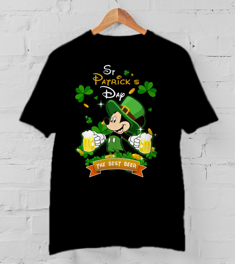 St Patrick's Day Mickey The Best Beer T-Shirt