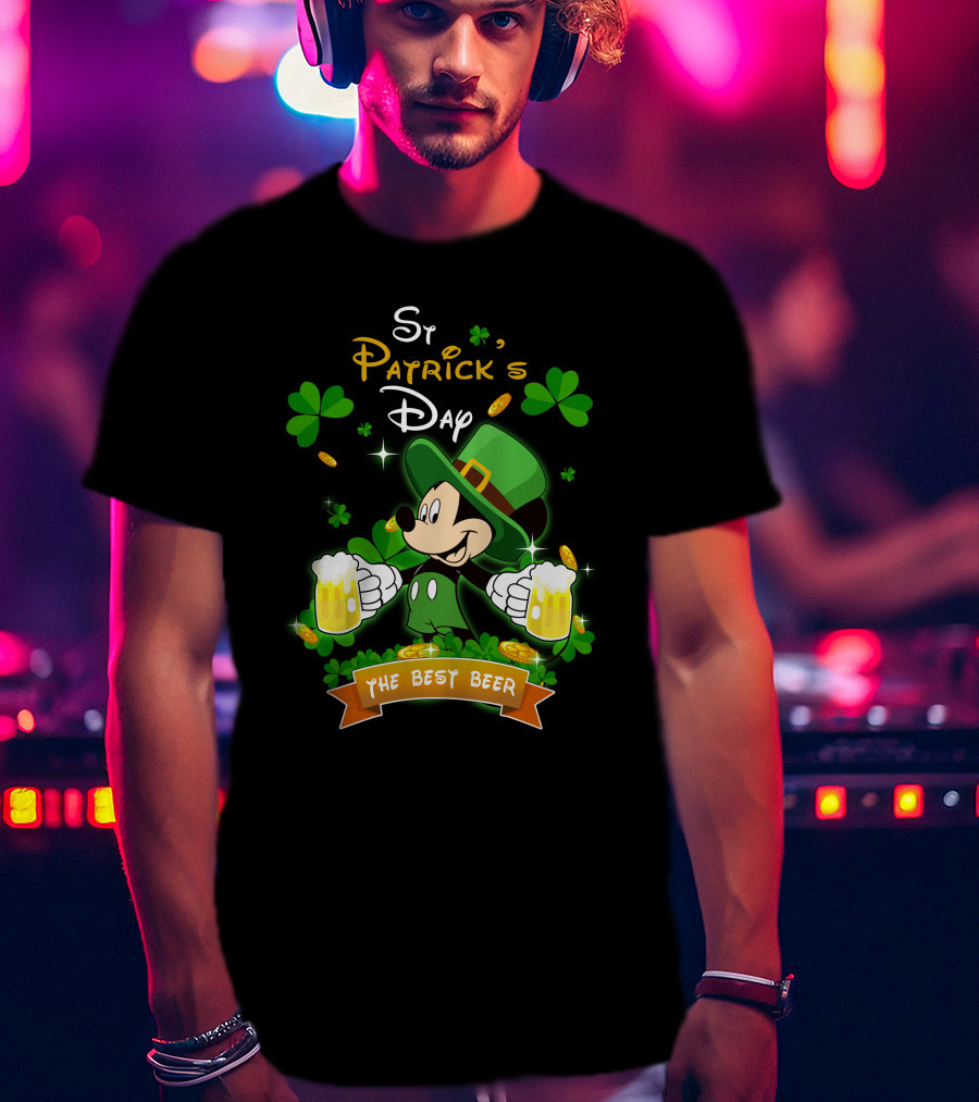 St Patrick's Day Mickey The Best Beer T-Shirt