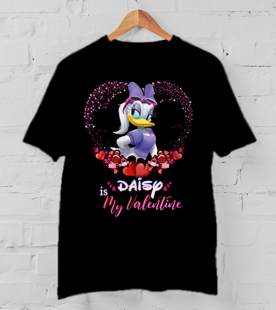 Daisy Duck Is My Valentine Hearts And Sparkles T-Shirt